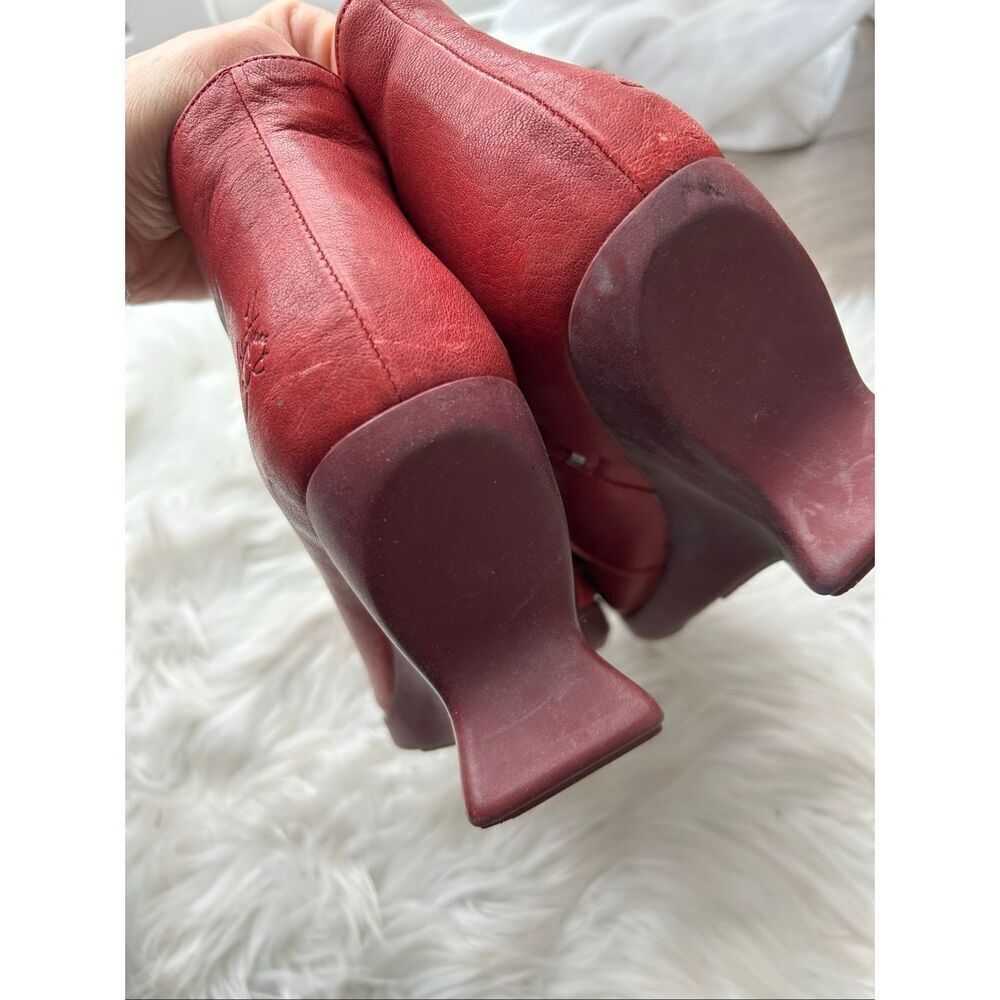 John fluevog THE JITTERS WEDGED ANKLE booties red color size 8 - Picture 7 of 7
